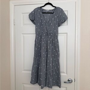 Madewell Blue Checkered Dress